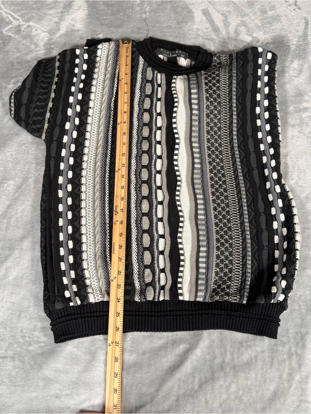 Vintage Protege Textured 3D Knit Sweater Mens M Acrylic Made In USA 90s - Picture 6 of 7